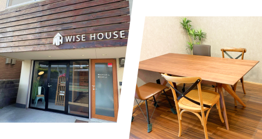 ワイズワンホーム兵庫店の正面入口と応接スペース