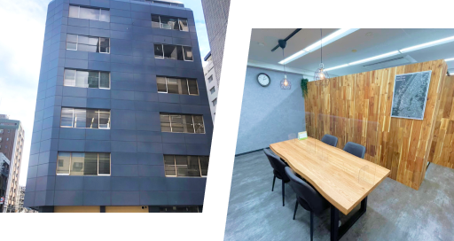 ワイズワンホーム大阪店の外観と応接スペース